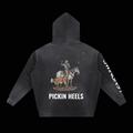 NEW! Picken Heels Vintage Washed Frayed Fleece Hoodie
