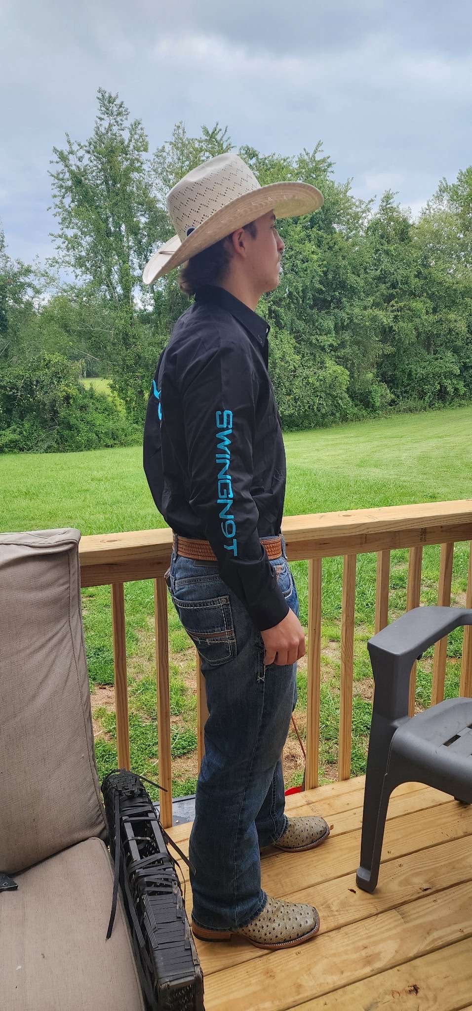 Image of Western Button-Up Shirt – Cowboy Built, Damn Sharp