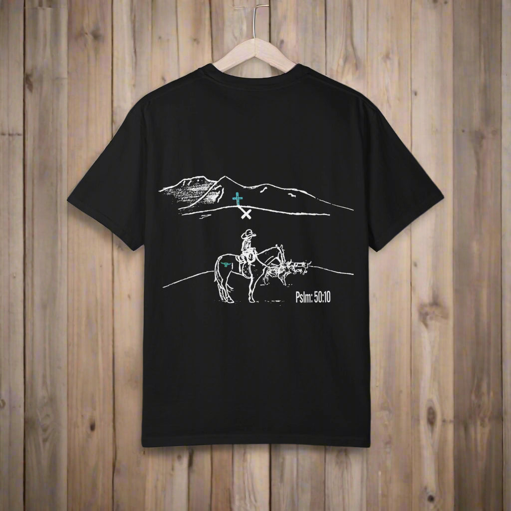 Image of Psalm 50:10 T-Shirt – Western Faith Graphic Tee by SwingN9t