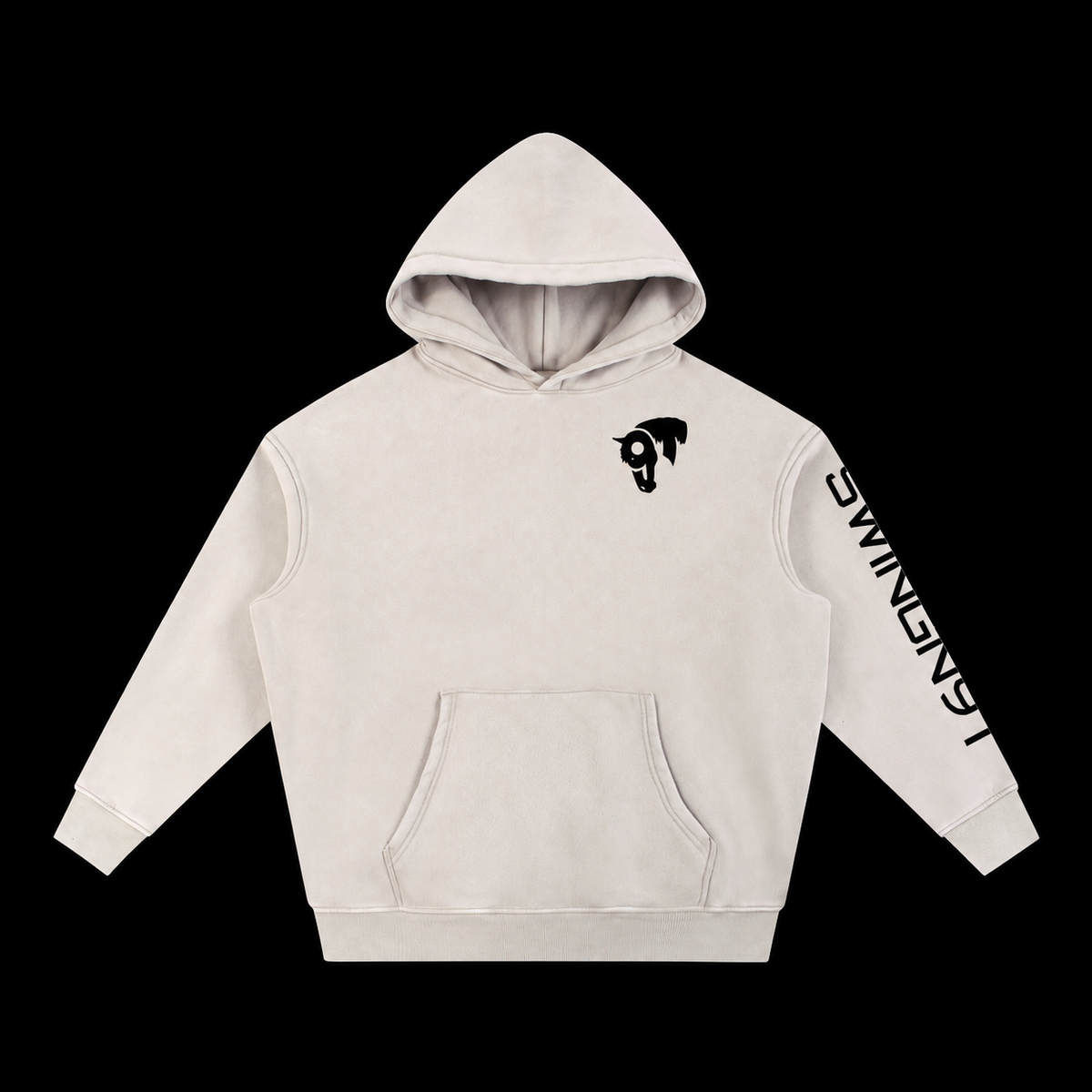 Fear No Valley hoodie — Mild Apricot, front on black background