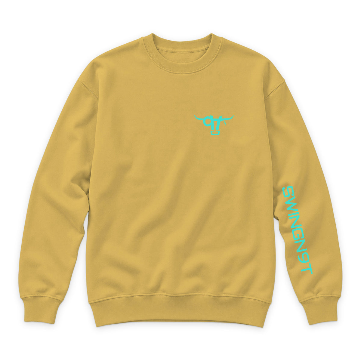 Ambassador Branded Crewneck — Antique Gold — front view on white