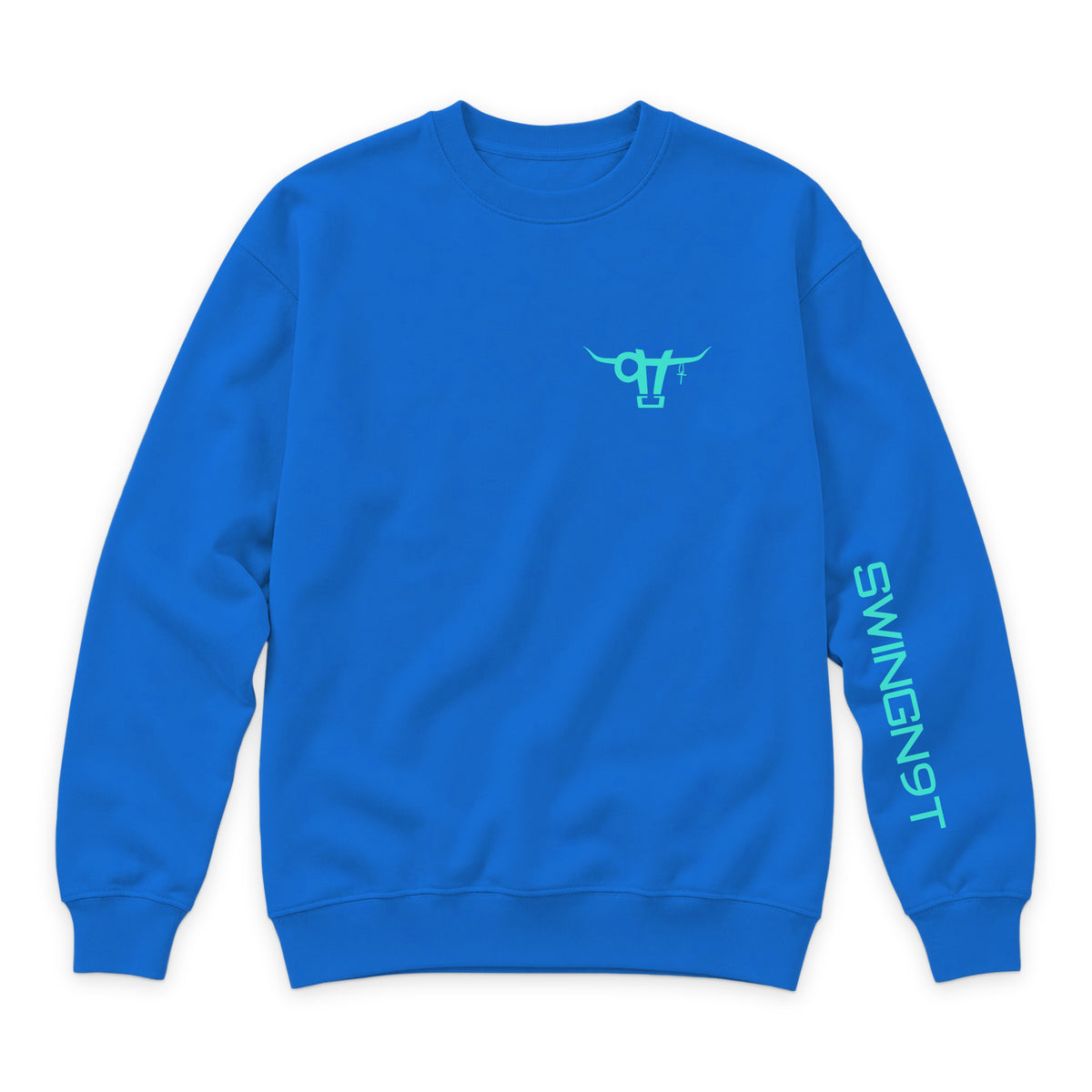 Ambassador Branded Crewneck — True Royal — front view on white