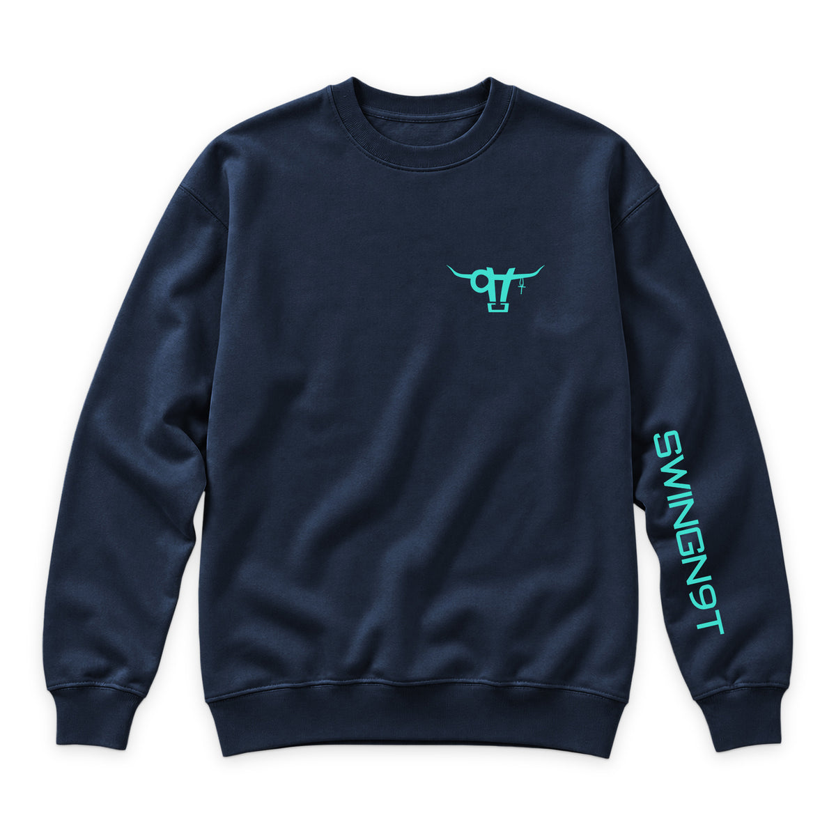 Ambassador Branded Crewneck — Navy — front view on white