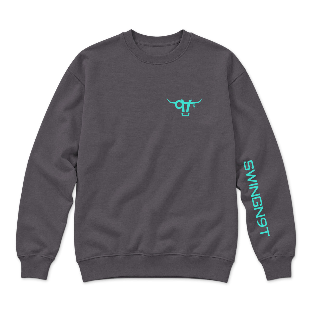 Ambassador Branded Crewneck — Charcoal Heather — front view on white