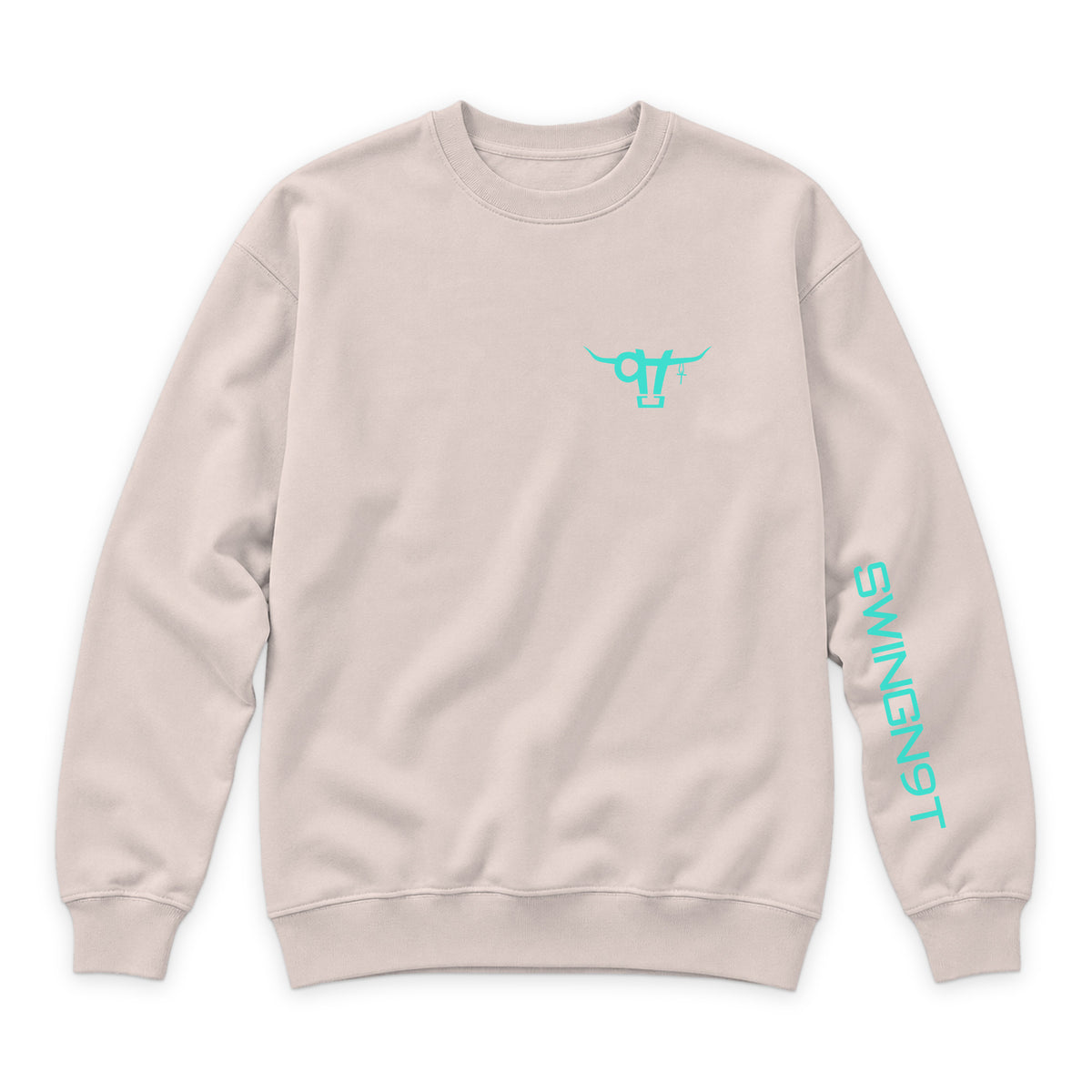 Ambassador Branded Crewneck — Pale Pink — front view on white