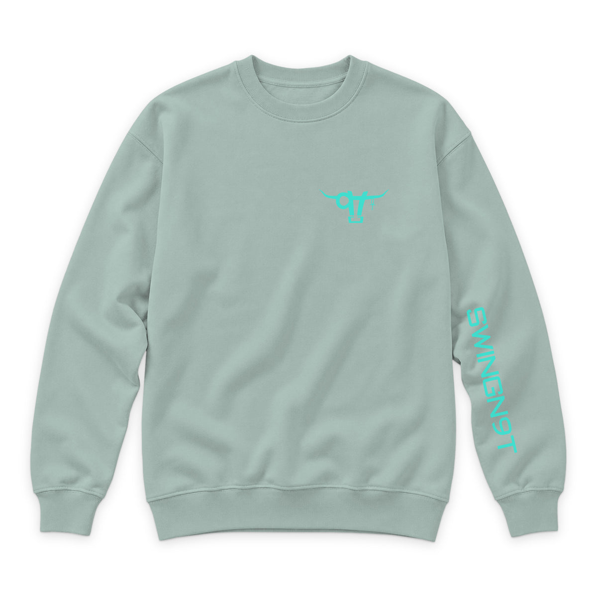 Ambassador Branded Crewneck — Seafoam — front view on white