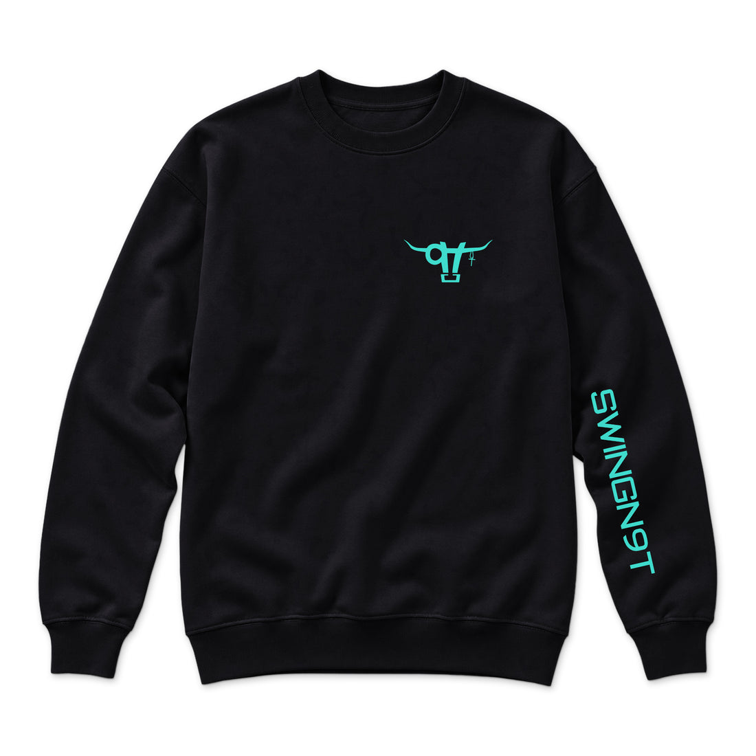 Ambassador Branded Crewneck — Black — back view on white