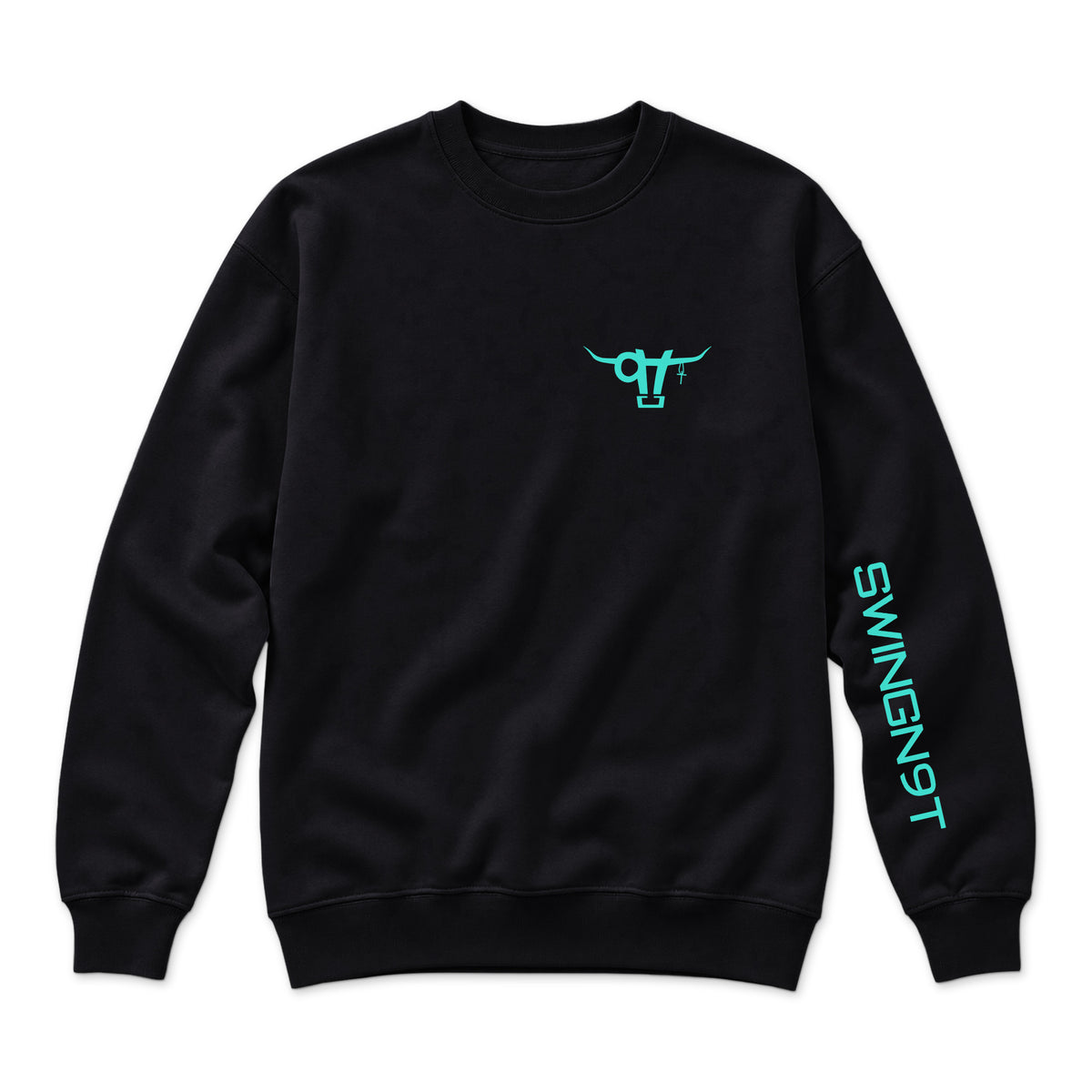 Ambassador Branded Crewneck — Black — front view on white