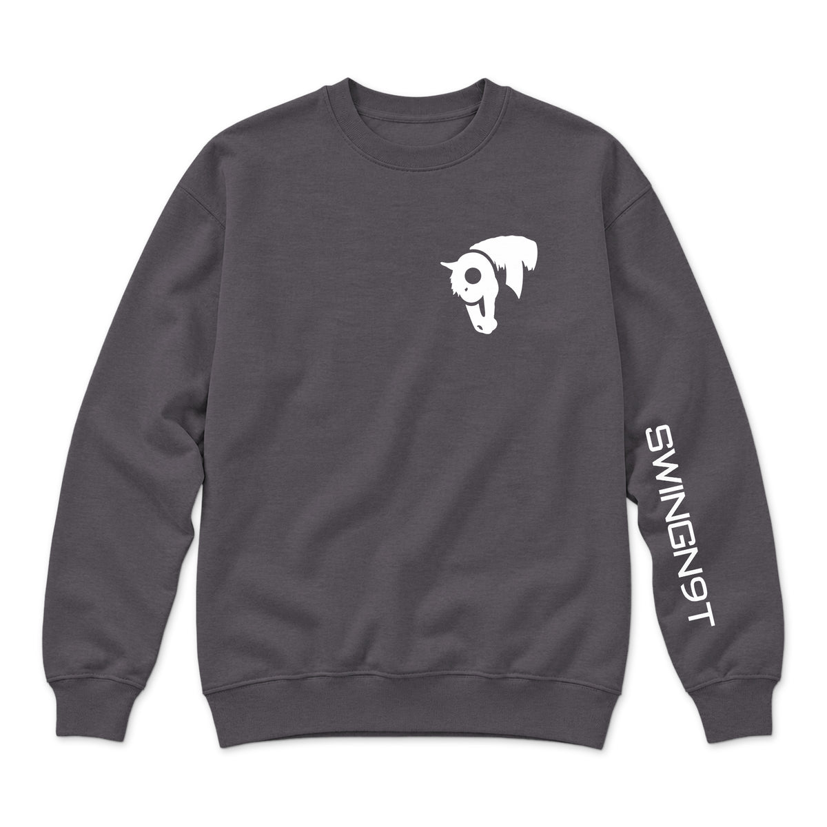 Welder Crewneck / Charcoal Heather / front on white