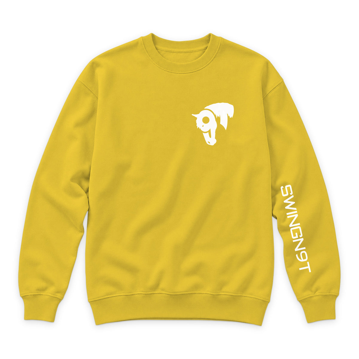 Welder Crewneck — Lemon — front view on white