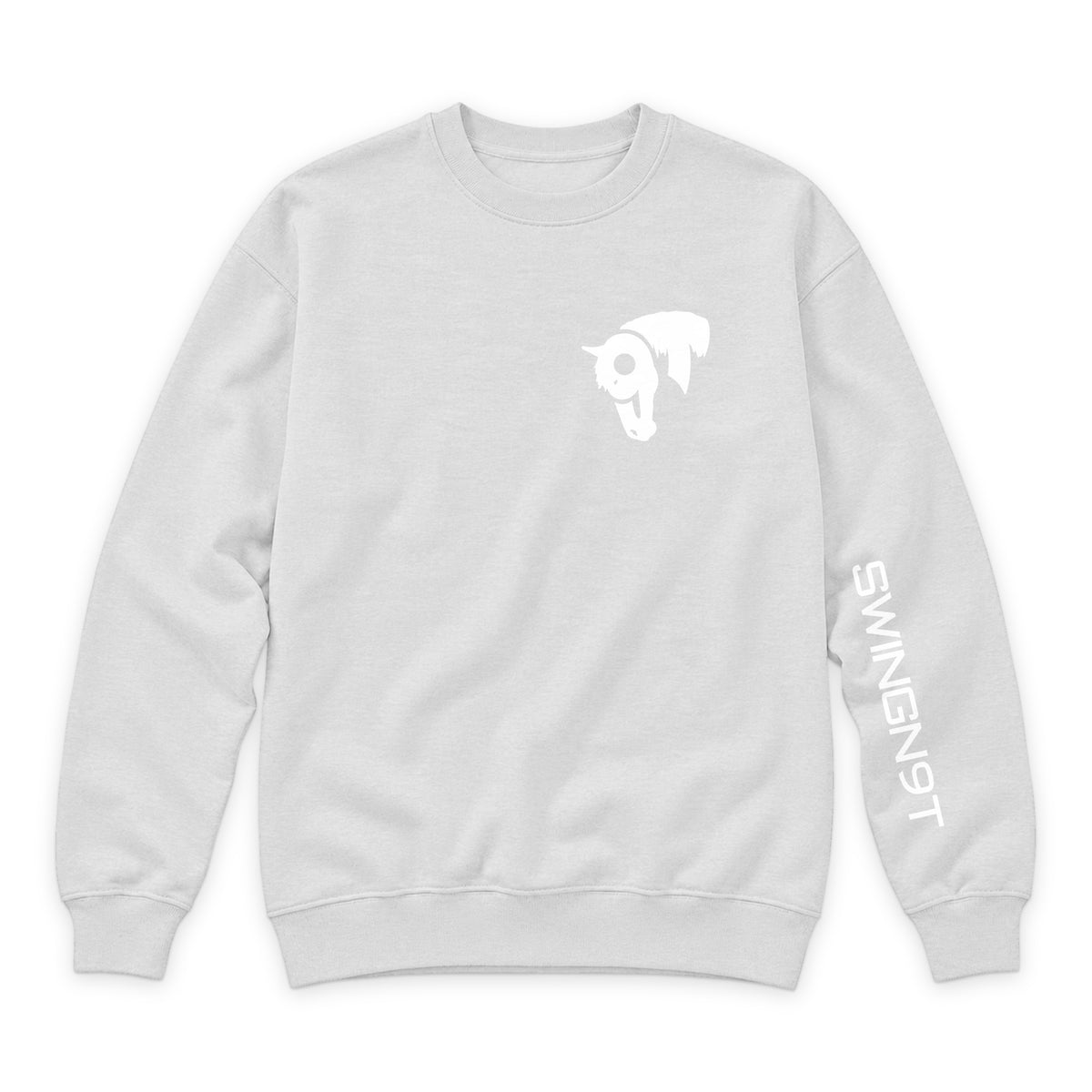 Welder Crewneck — Oatmeal Heather — front view on white