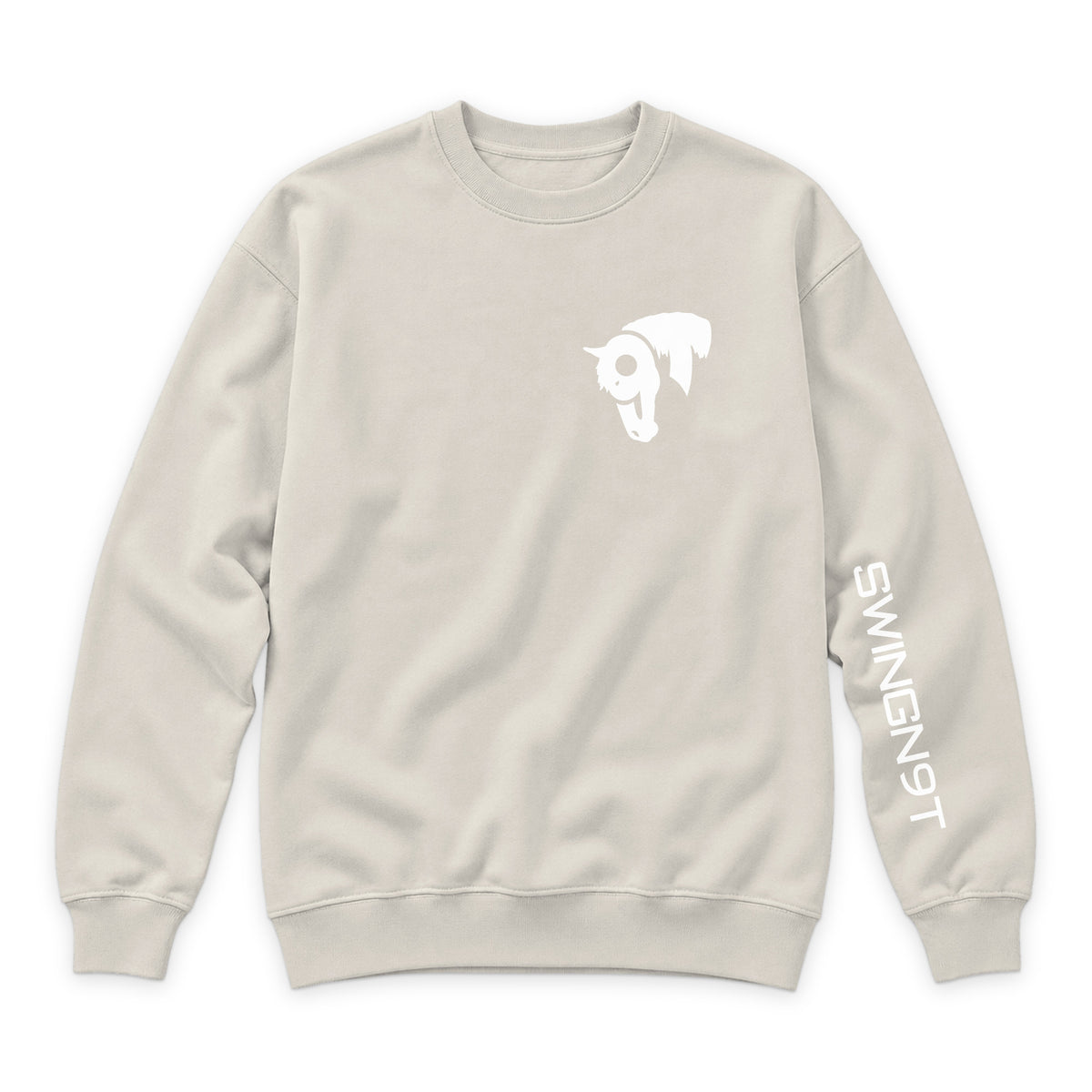 Welder Crewneck — Sandshell — front view on white