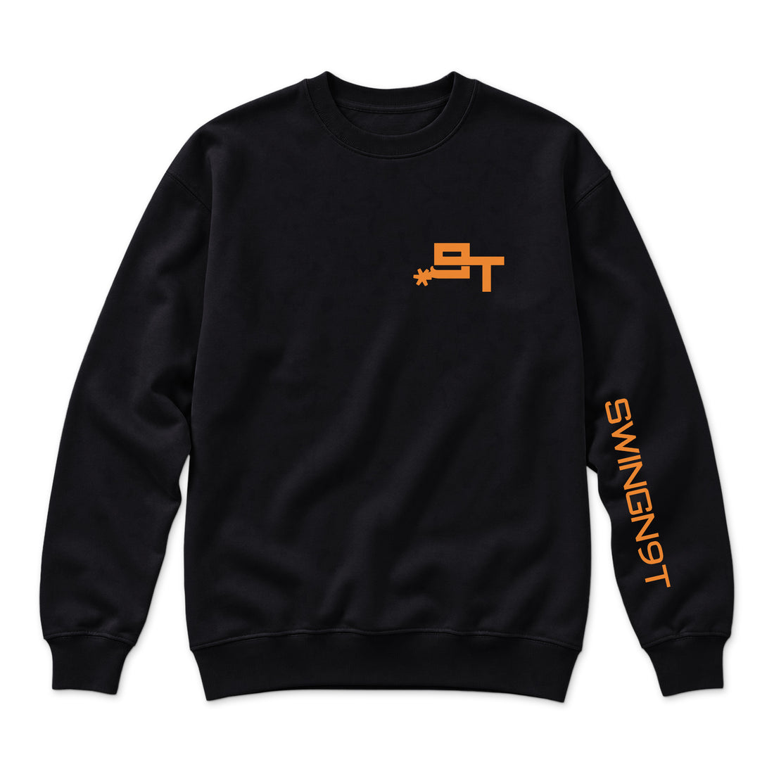 Tied On Branded Crewneck — Black — back view on white
