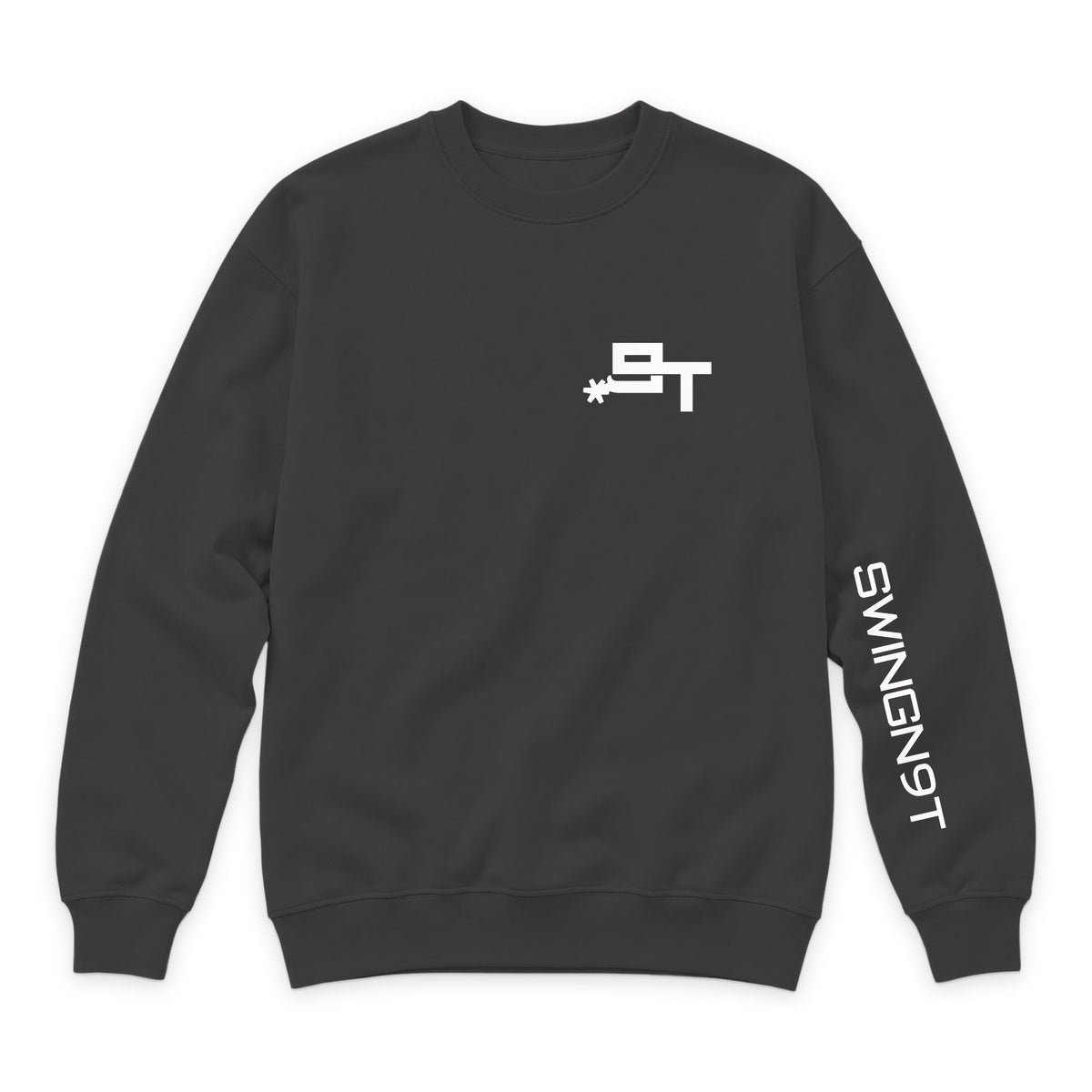 The Best Company Crewneck — Smoke — front view on white