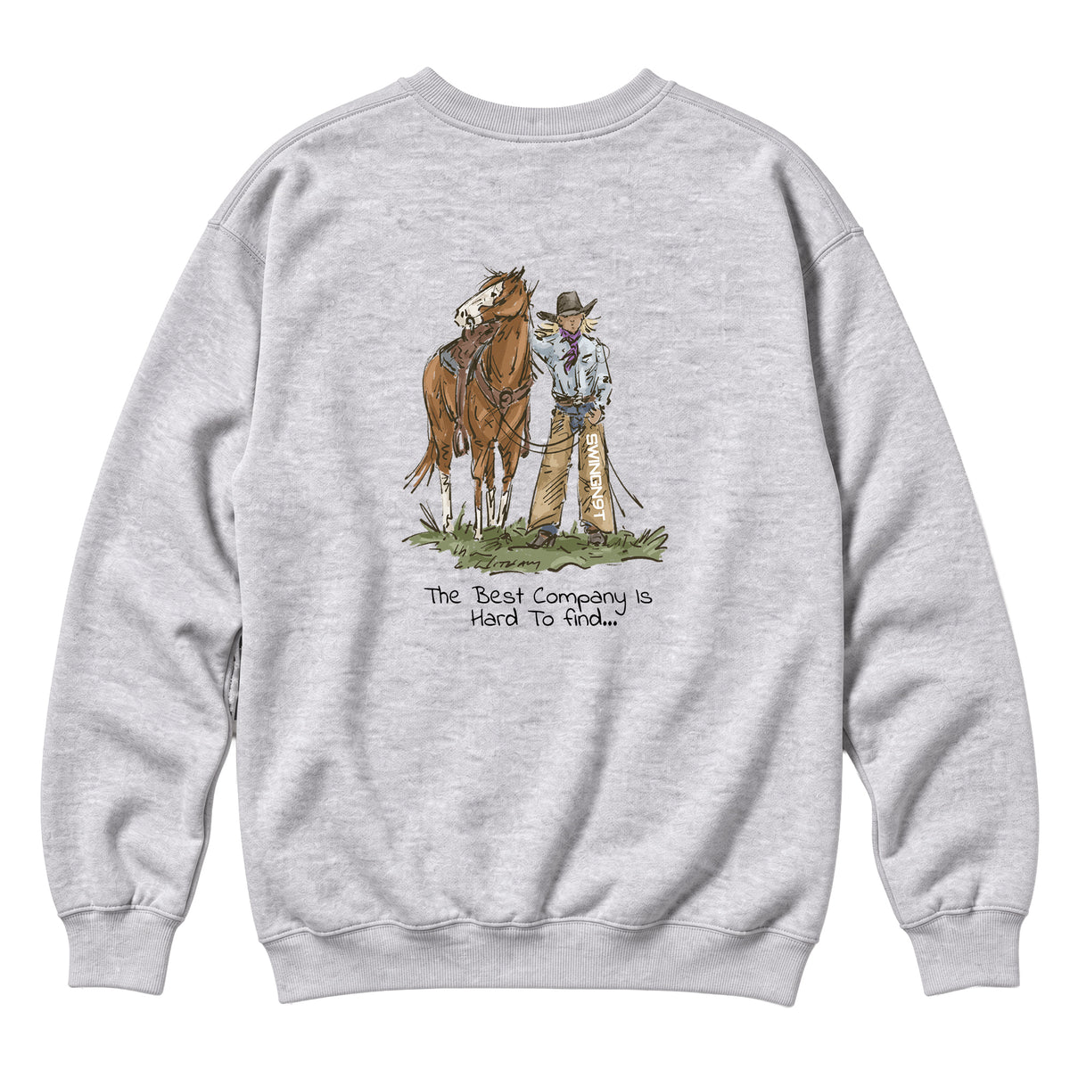 The Best Company Crewneck / Heather Grey / back on white