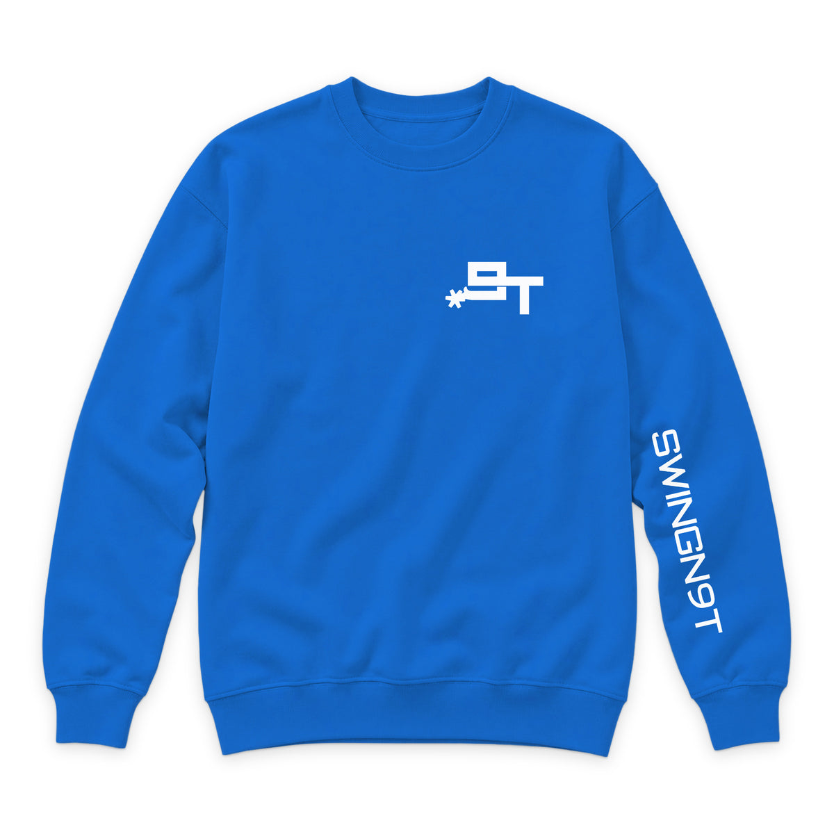 The Best Company Crewneck — True Royal — front view on white