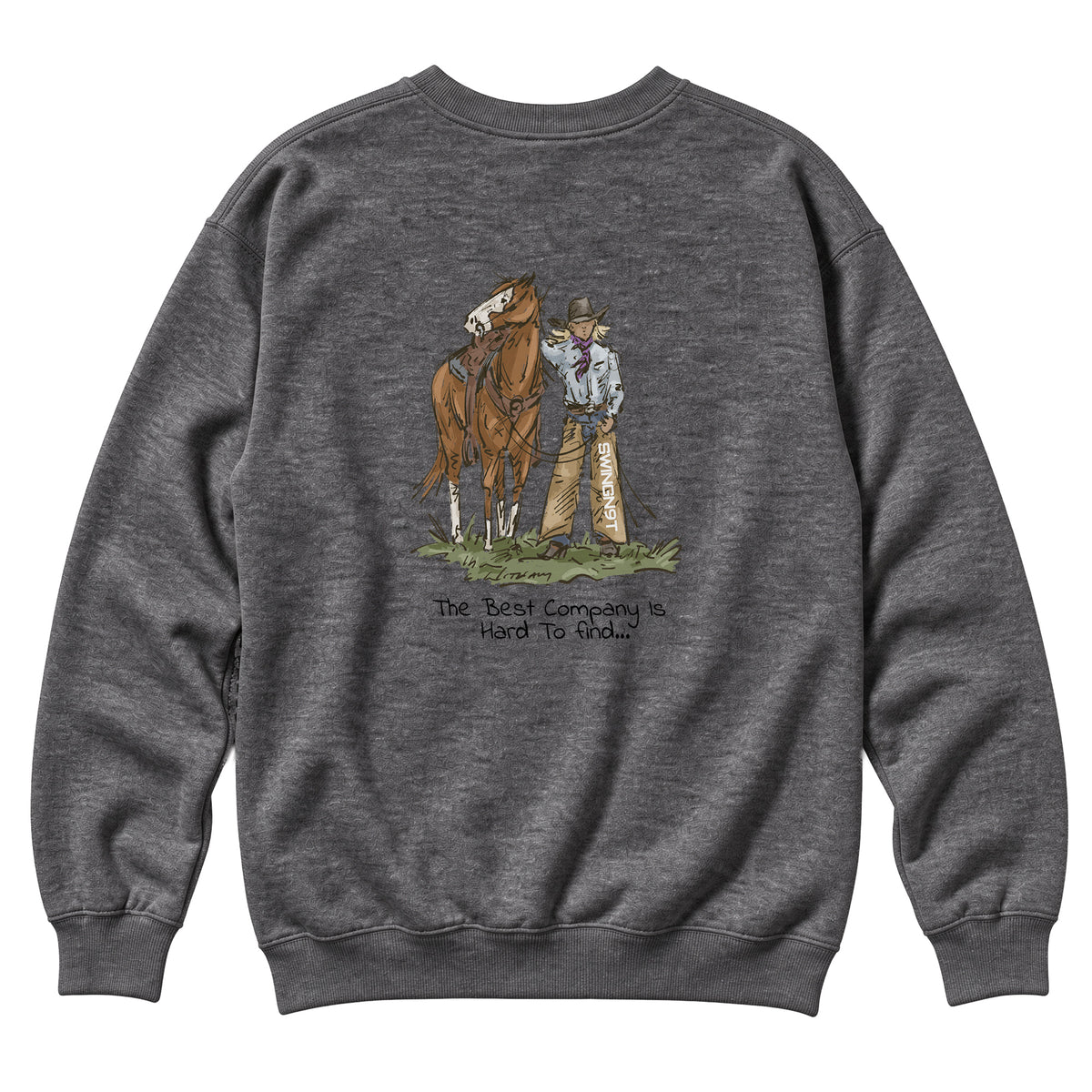 The Best Company Crewneck / Charcoal Heather / back on white