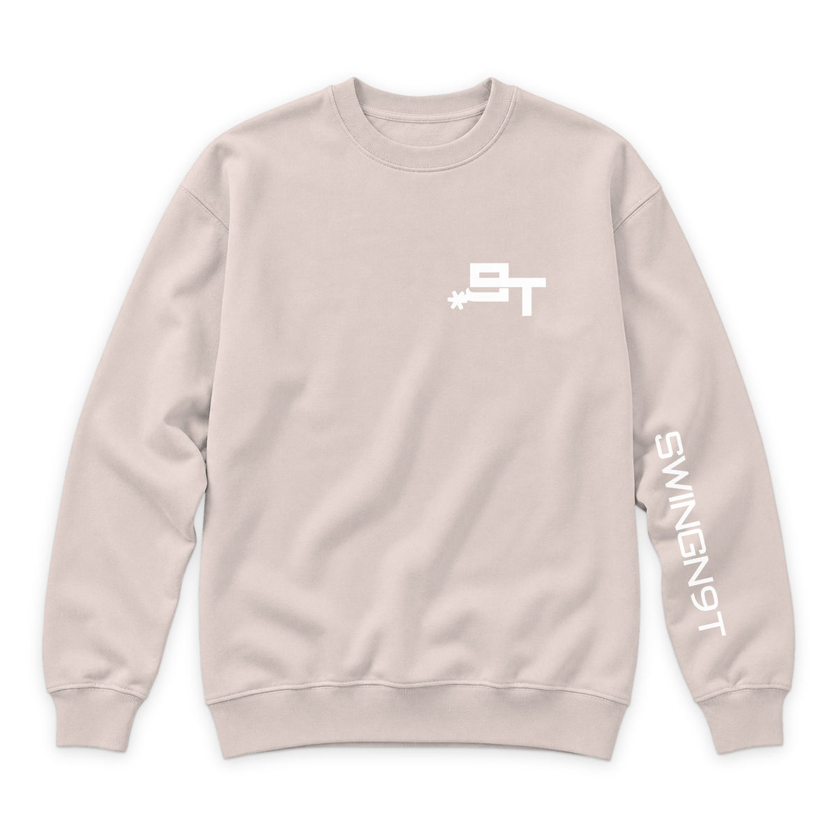 The Best Company Crewneck — Pale Pink — front view on white