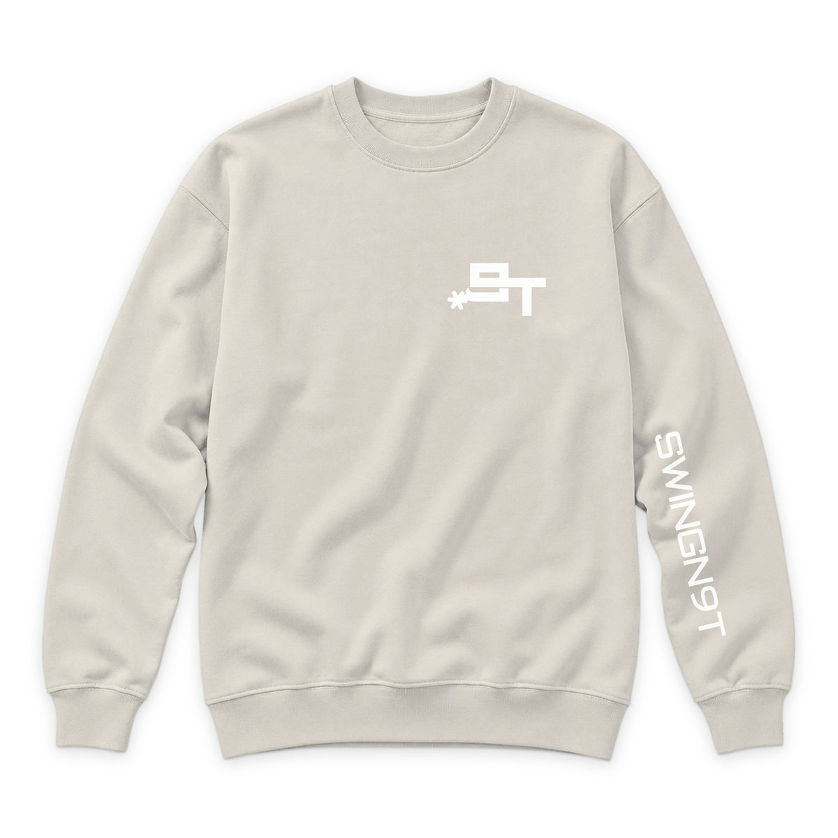 The Best Company Crewneck — Sandshell — front view on white