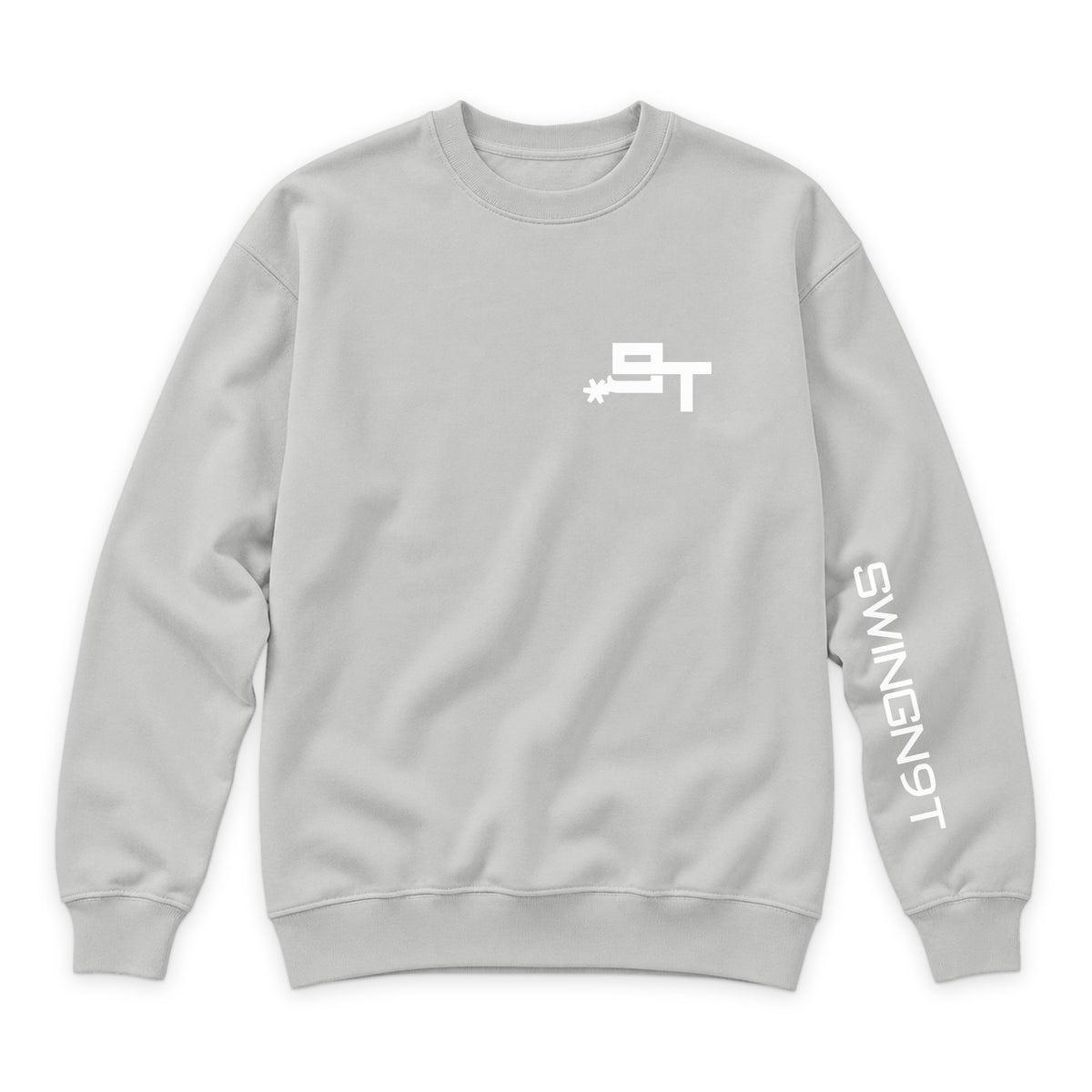 The Best Company Crewneck — Dove Grey — front view on white