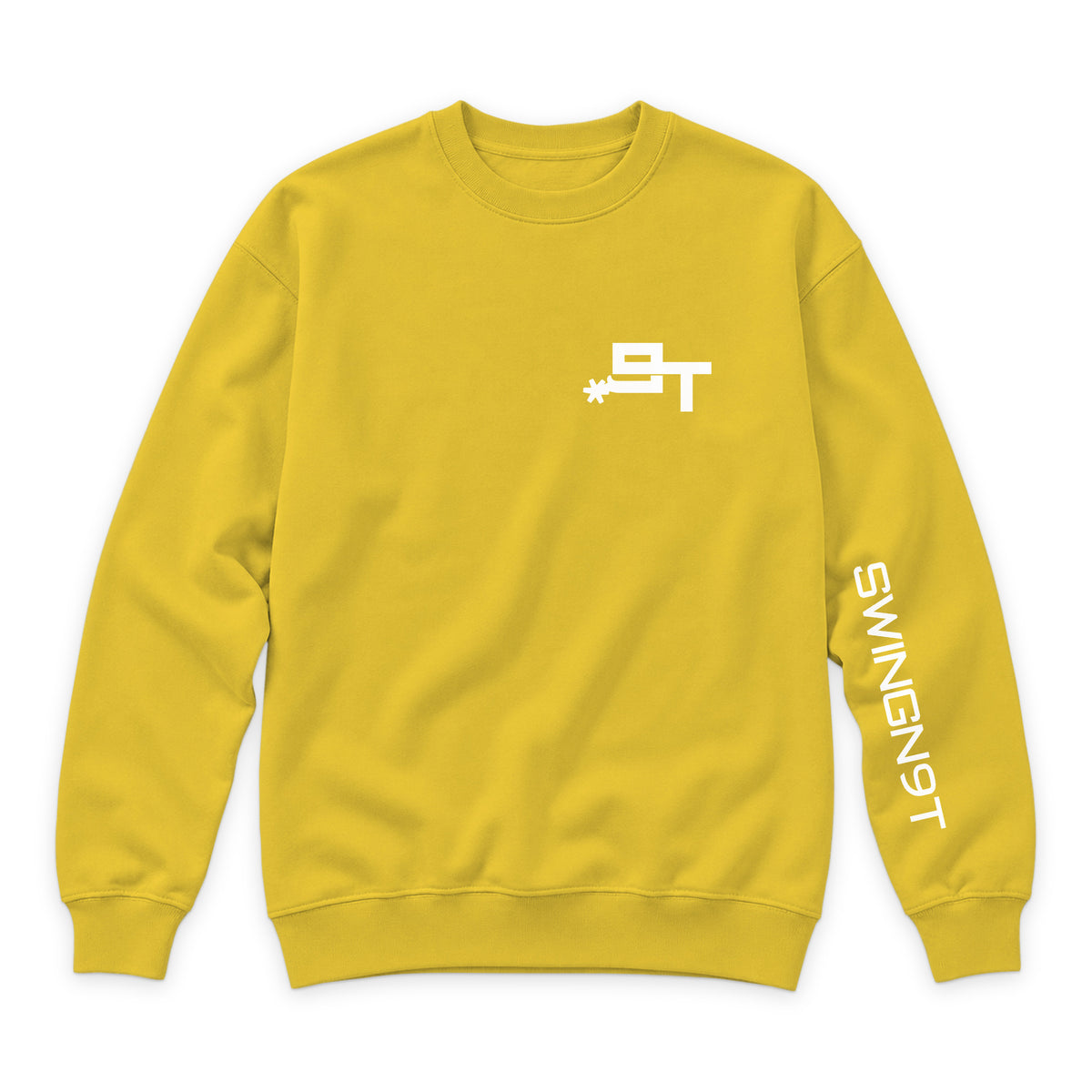 Pickin Heels Crewneck — Lemon — front view on white