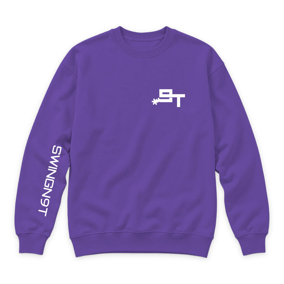 PSLM 50:10 Crewneck — Purple — front view on white