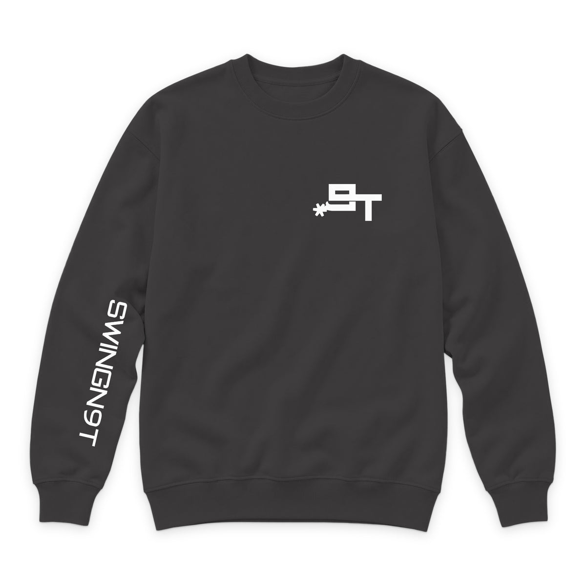 PSLM 50:10 Crewneck — Smoke — front view on white