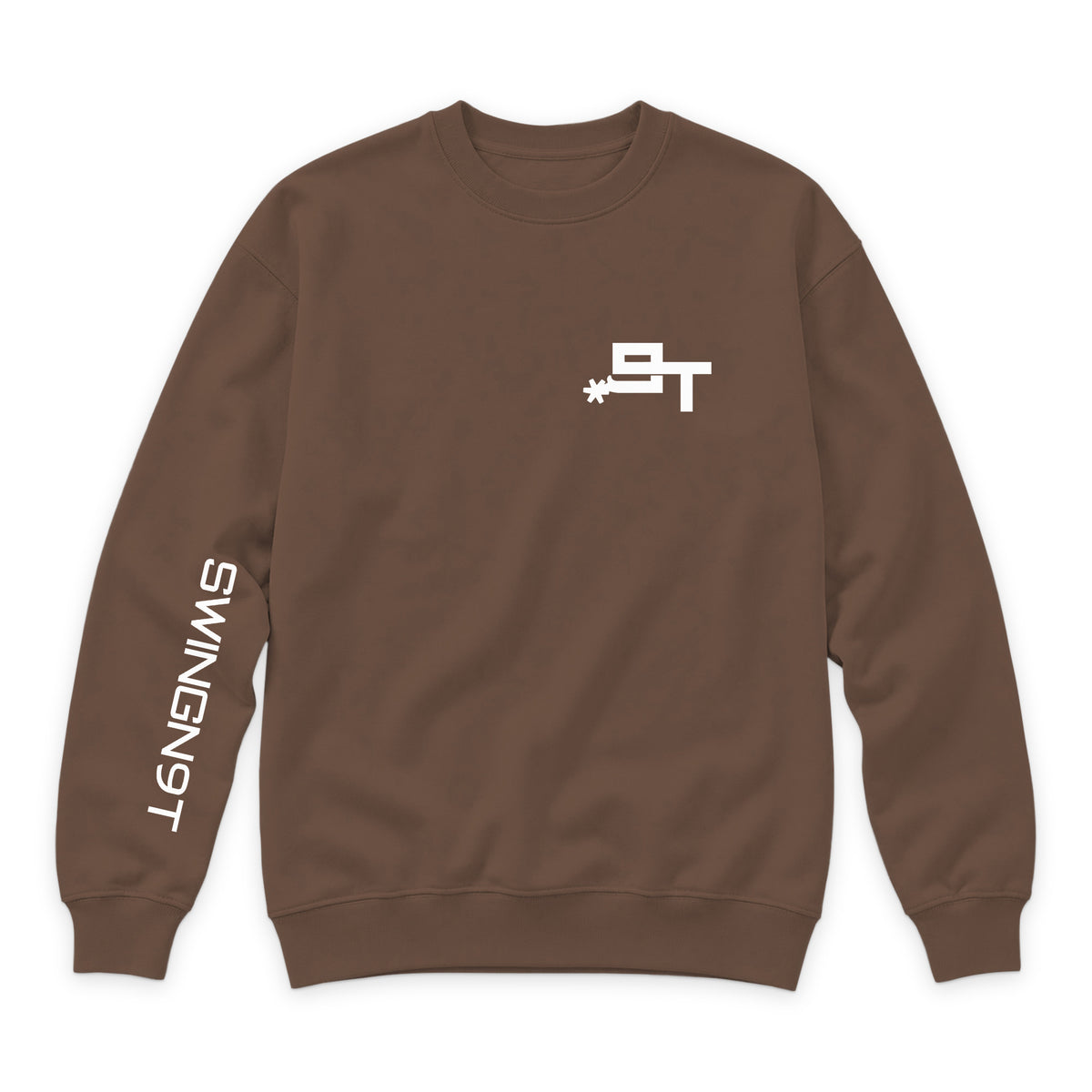 PSLM 50:10 Crewneck — Chestnut — front view on white