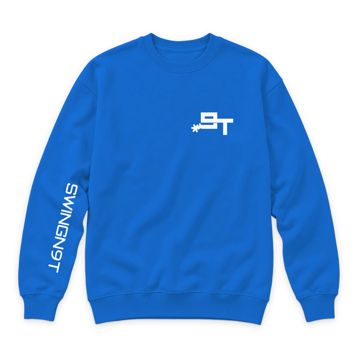 PSLM 50:10 Crewneck — True Royal — front view on white