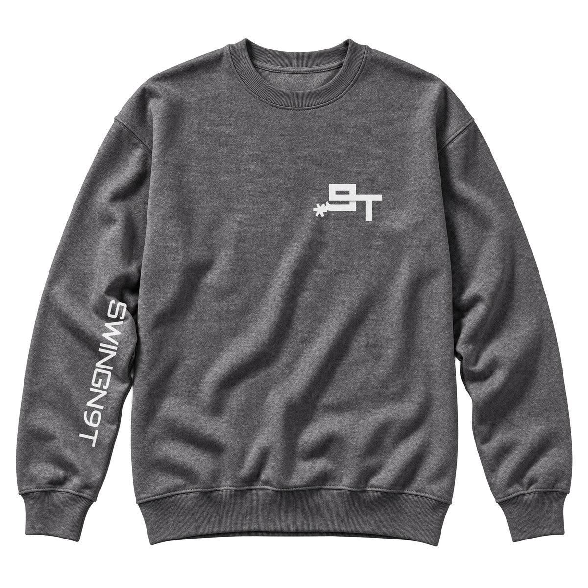 PSLM 50:10 Crewneck / Charcoal Heather / front on white