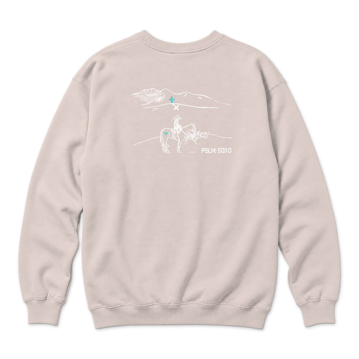 PSLM 50:10 Crewneck / Pale Pink / back on white