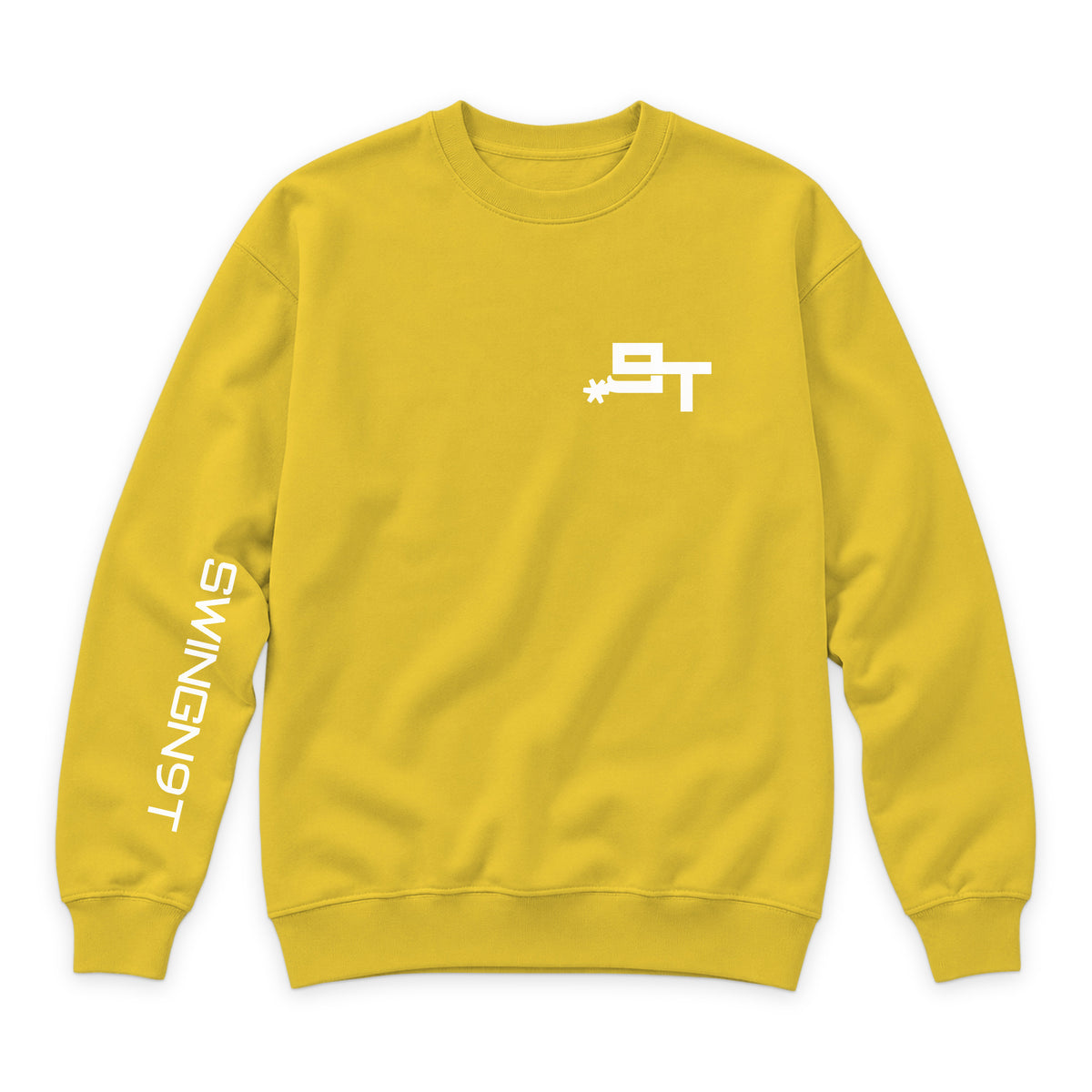 PSLM 50:10 Crewneck — Lemon — front view on white