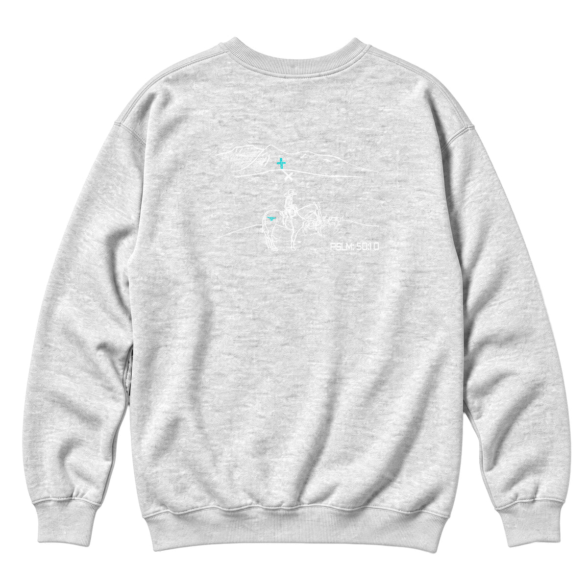 PSLM 50:10 Crewneck / Oatmeal Heather / back on white
