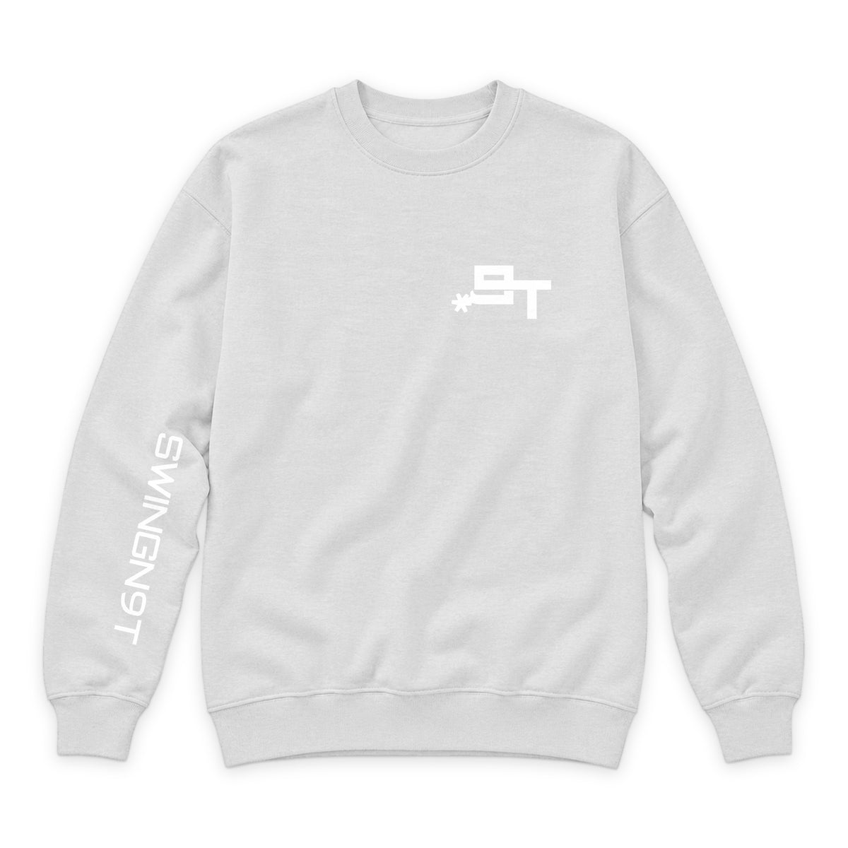 PSLM 50:10 Crewneck — Oatmeal Heather — front view on white