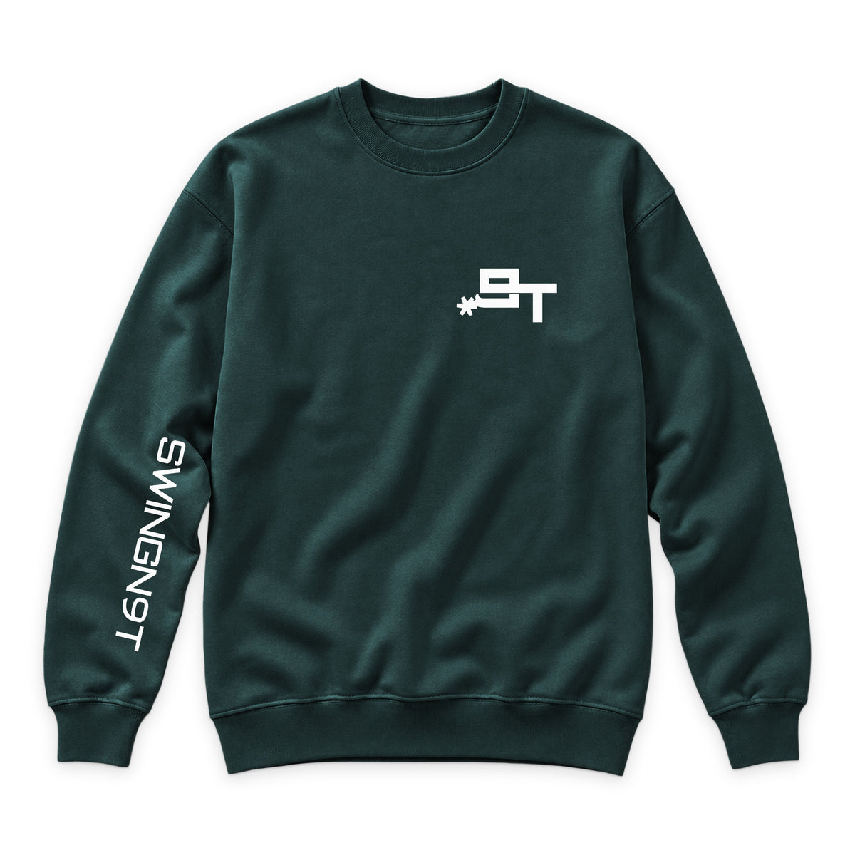 PSLM 50:10 Crewneck — Sports Green — front view on white