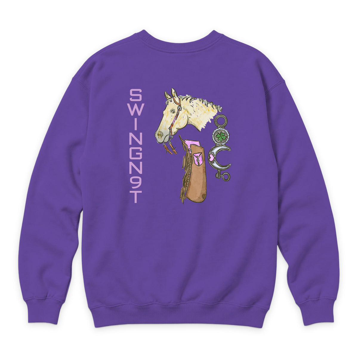 Midnight Mystic Crewneck — Purple — back view on white