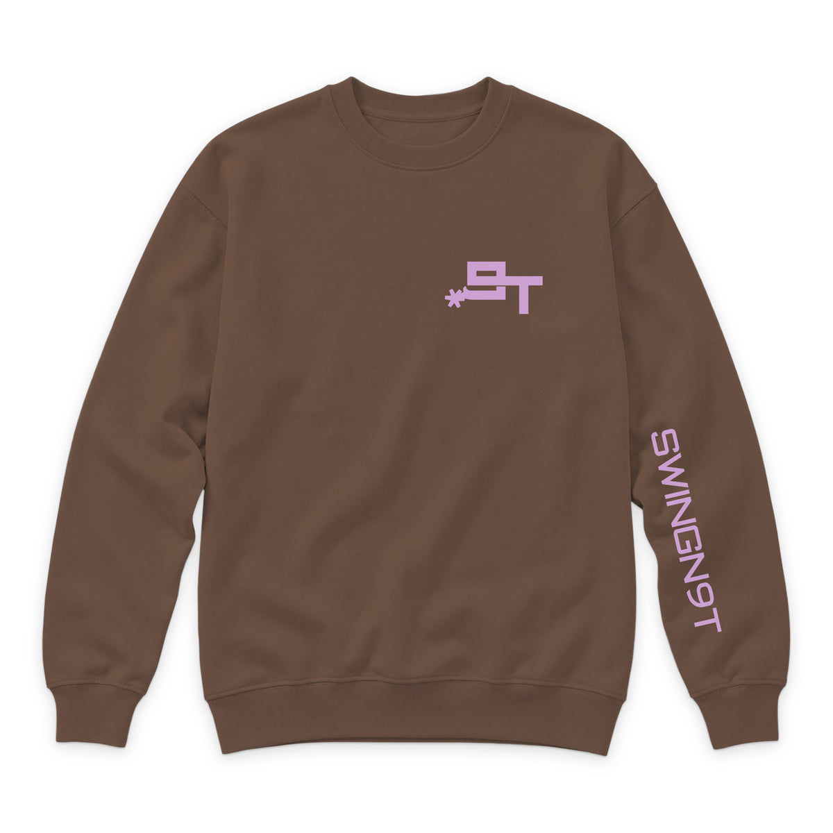 Midnight Mystic Crewneck — Chestnut — front view on white