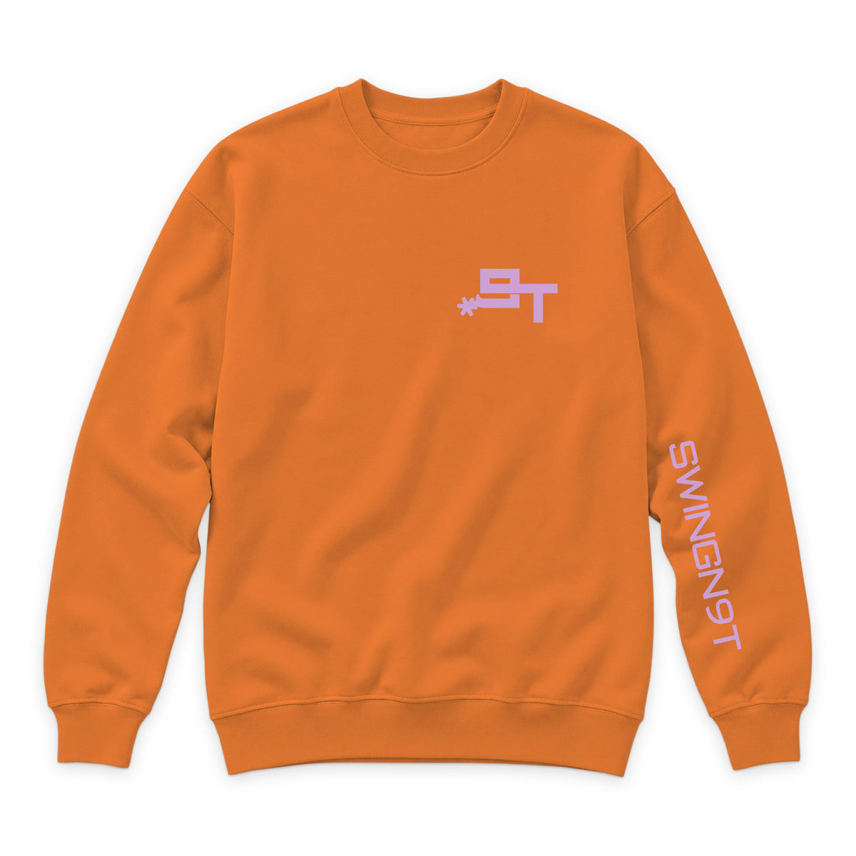 Midnight Mystic Crewneck — Carrot — front view on white