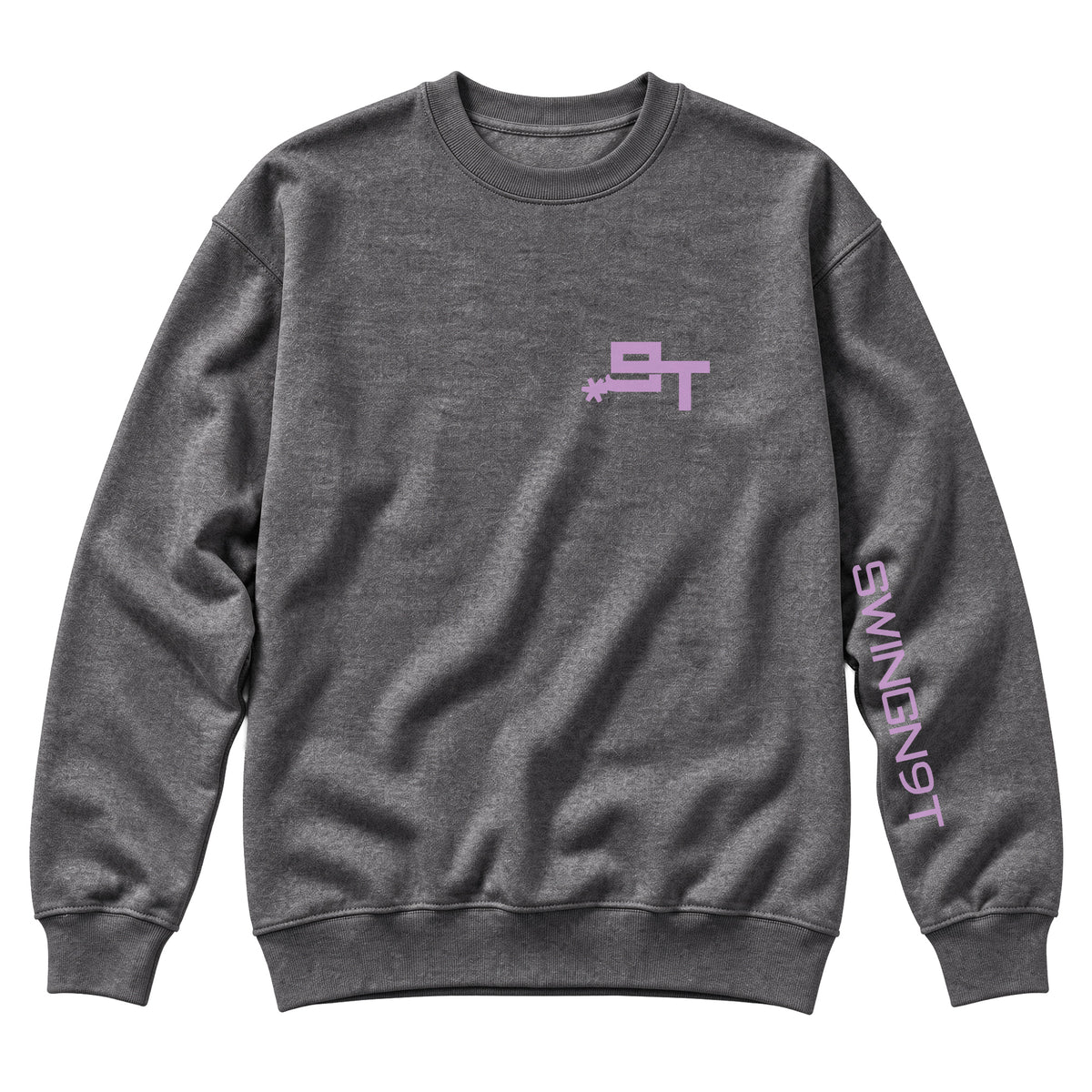 Midnight Mystic Crewneck / Charcoal Heather / front on white