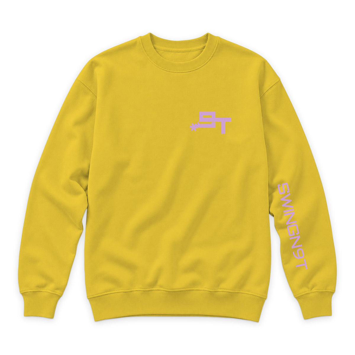 Midnight Mystic Crewneck — Lemon — front view on white