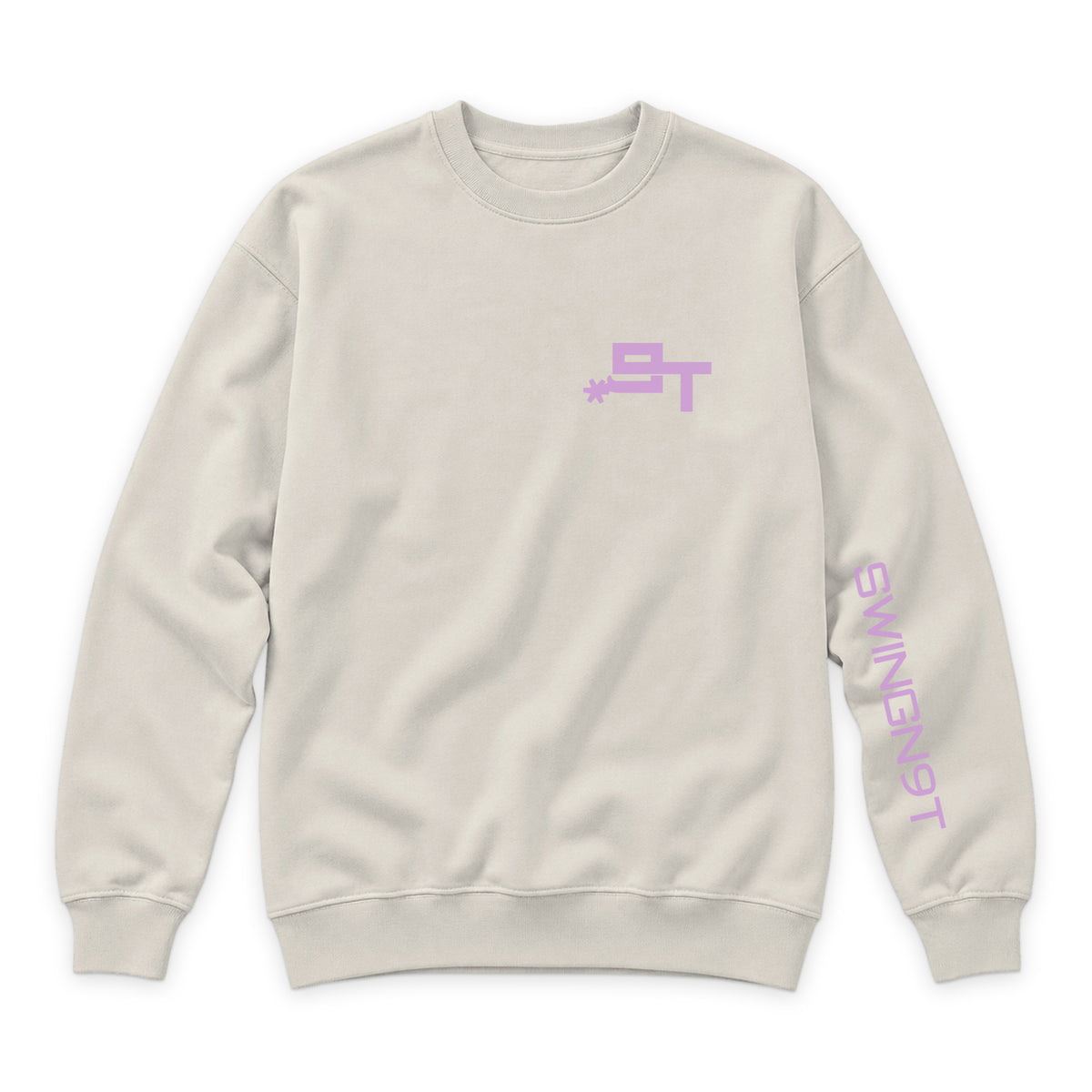 Midnight Mystic Crewneck — Sandshell — front view on white