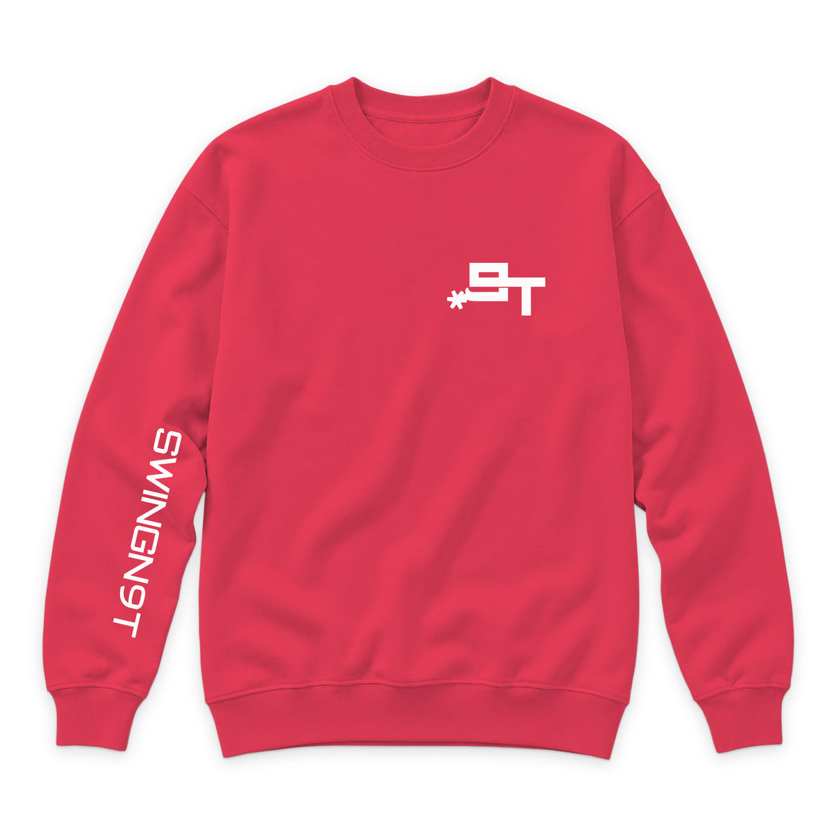 Livestock Crewneck — Cardinal — front view on white