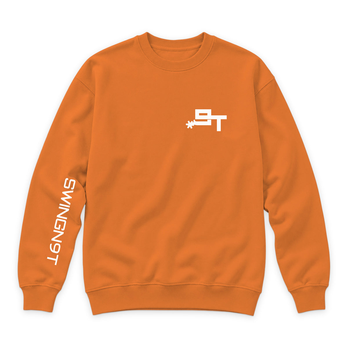 Livestock Crewneck — Carrot — front view on white