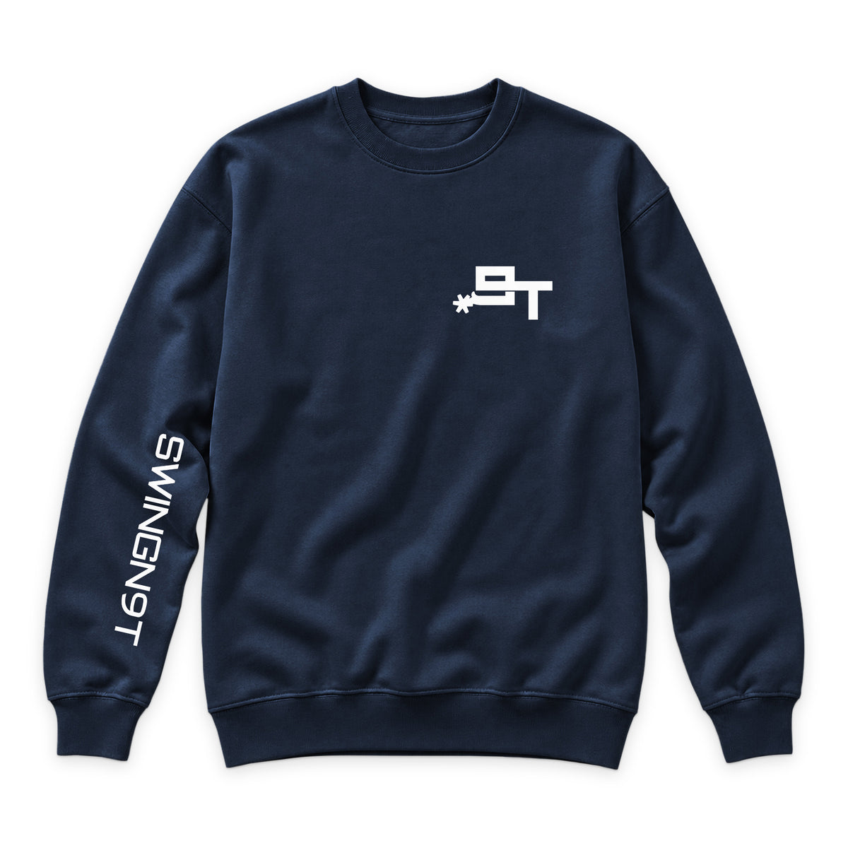 Livestock Crewneck — Navy — front view on white