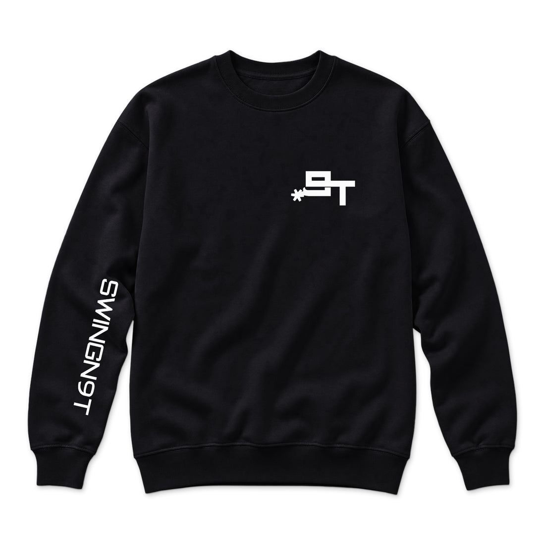 Livestock Crewneck — Black — back view on white