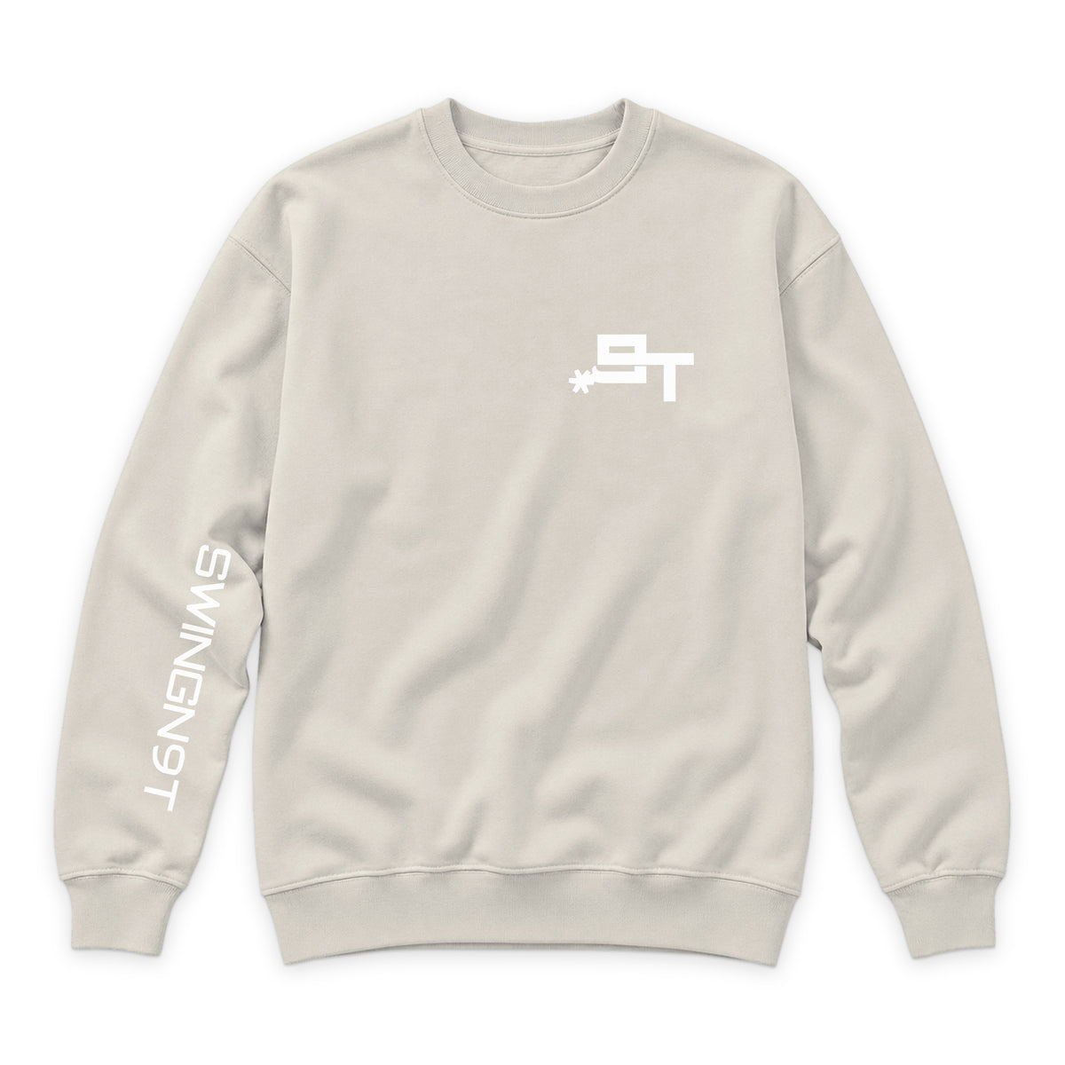 Livestock Crewneck — Sandshell — front view on white