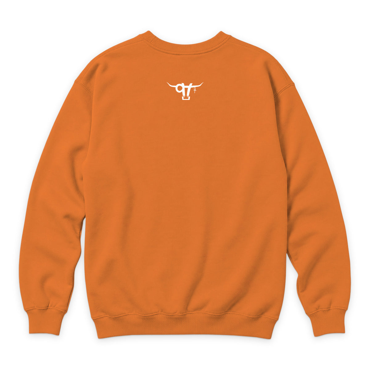 If God Said It Crewneck — Carrot — back view on white