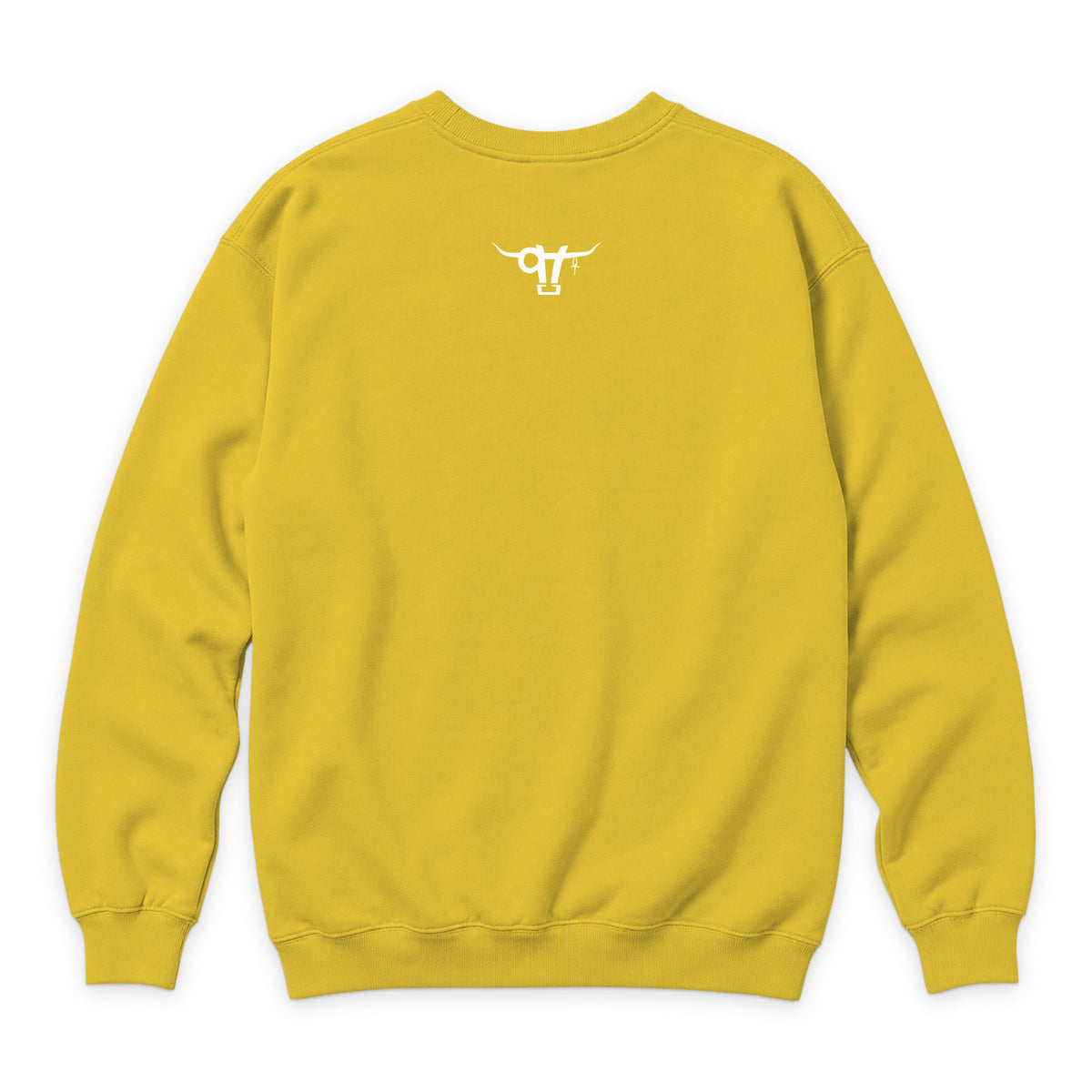 If God Said It Crewneck — Lemon — back view on white