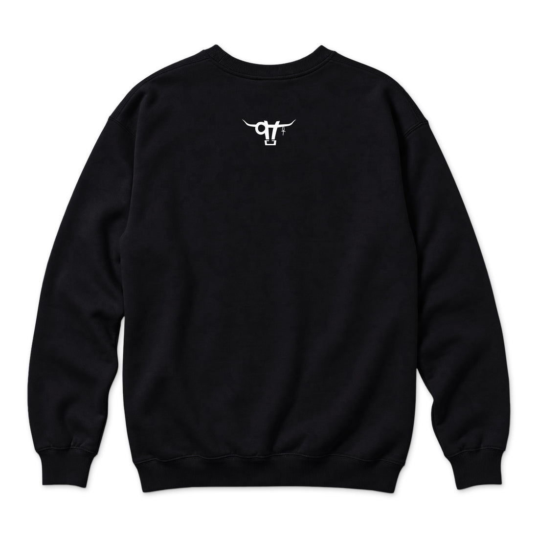 If God Said It Crewneck — Black — front view on white
