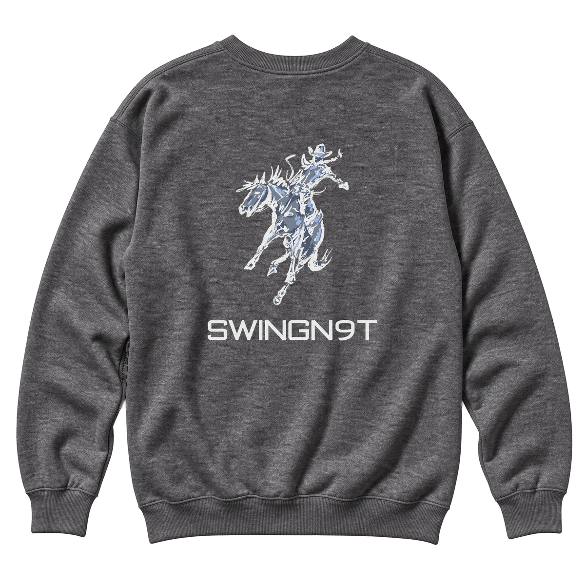 High Voltage Crewneck / Charcoal Heather / back on white